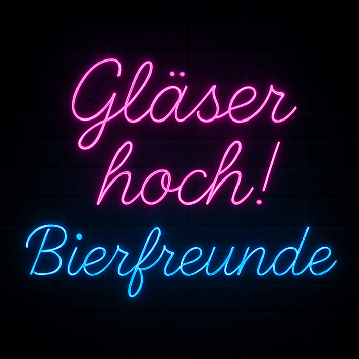Gläser hoch! Bierfreunde LED-Neonschild für Bar und Party