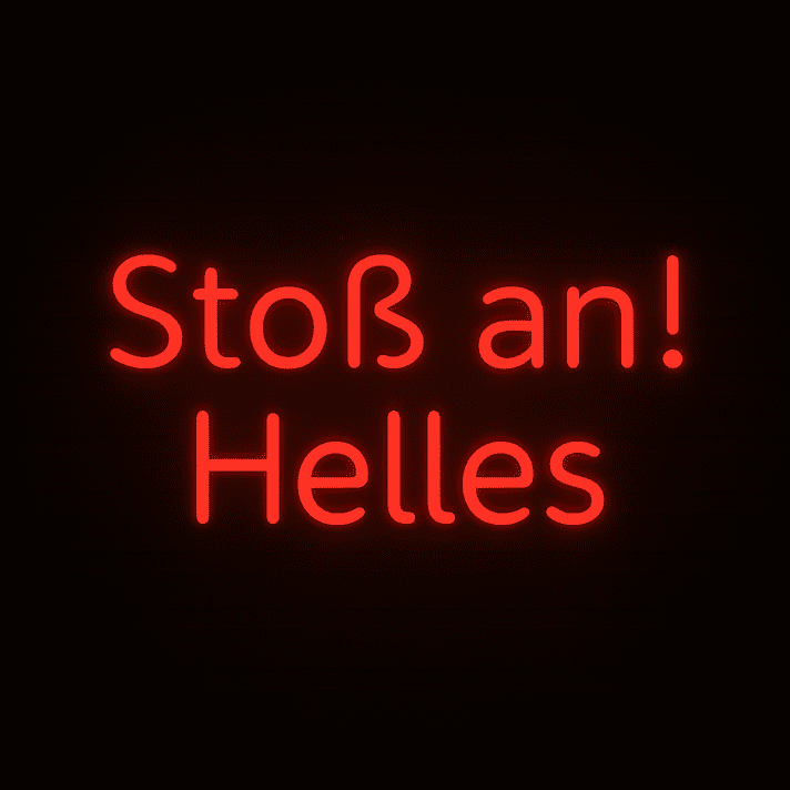 Stoß an! Helles LED-Neonschild für Bar und Brauerei