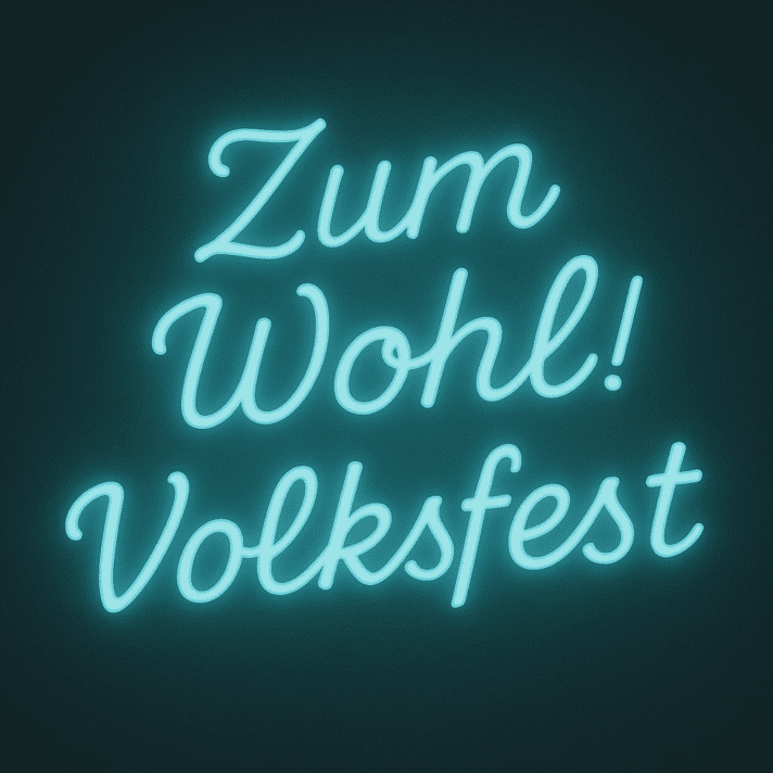 Zum Wohl! Volksfest LED-Neonschild für Festzelt und Biergarten