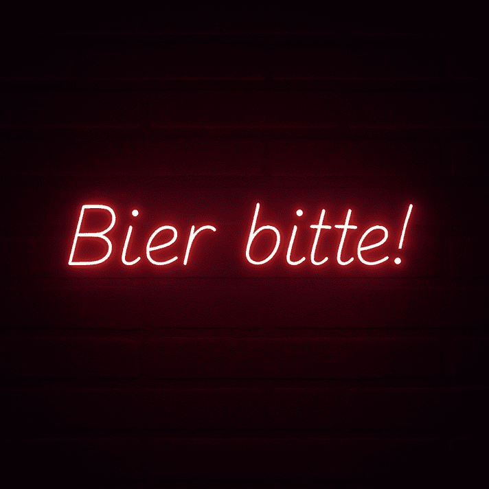 Bier bitte! LED-Neonschild für Bar und Kneipe