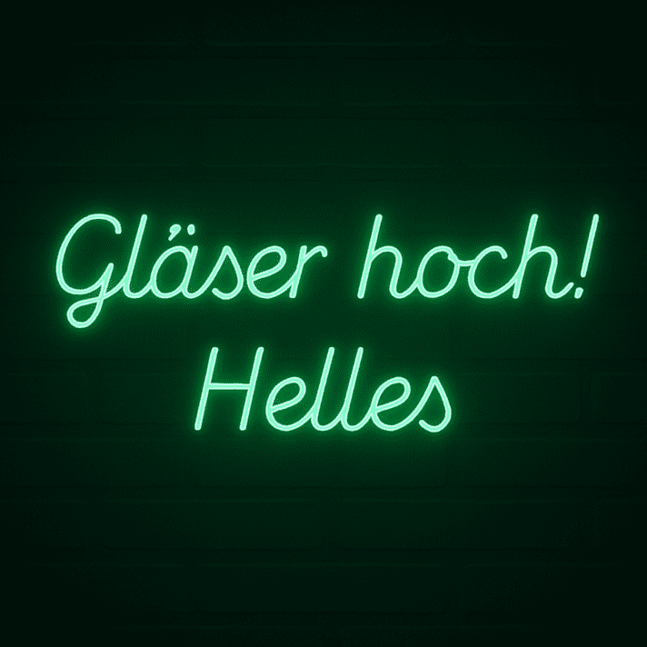 Gläser hoch! Helles LED-Neonschild für Bar Brauerei