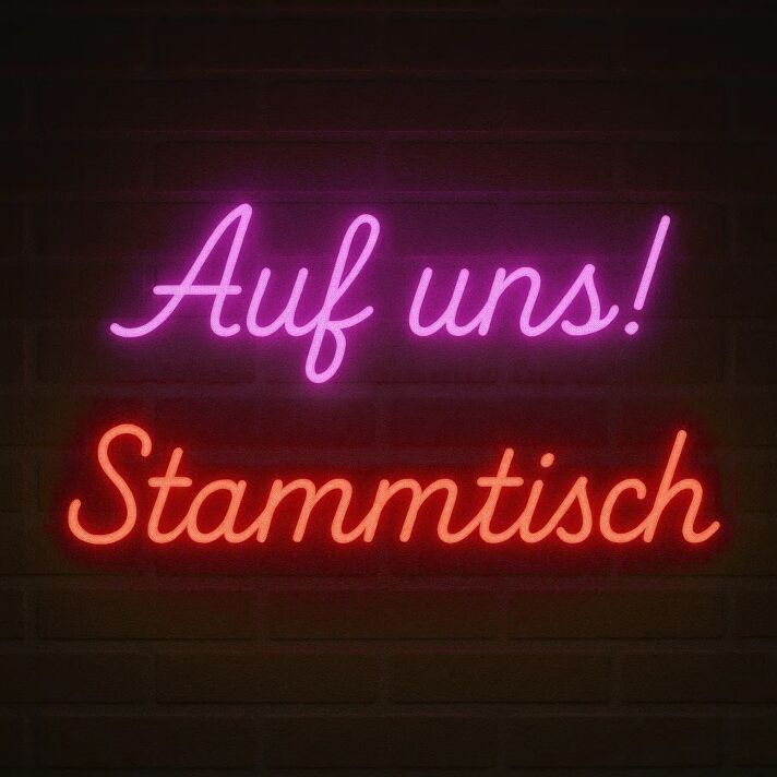 Auf uns! Stammtisch LED-Neonschild Bar Restaurant