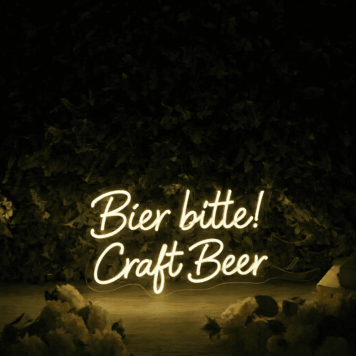 Bier bitte! Craft Beer LED-Neonschild für Bar und Brauerei