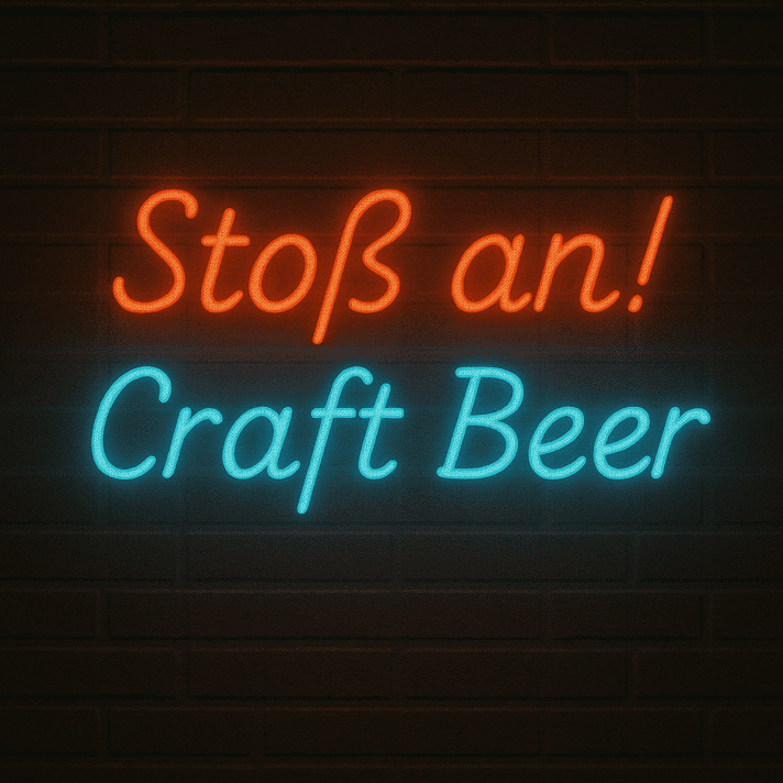 Stoß an! Craft Beer LED-Neonschild für Bar und Pub