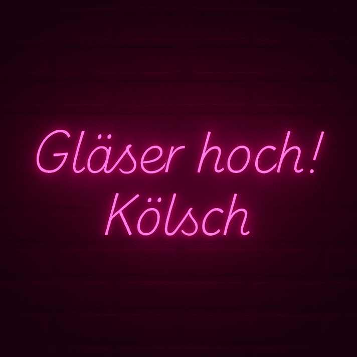Gläser hoch! Kölsch LED-Neonschild für Bar Party