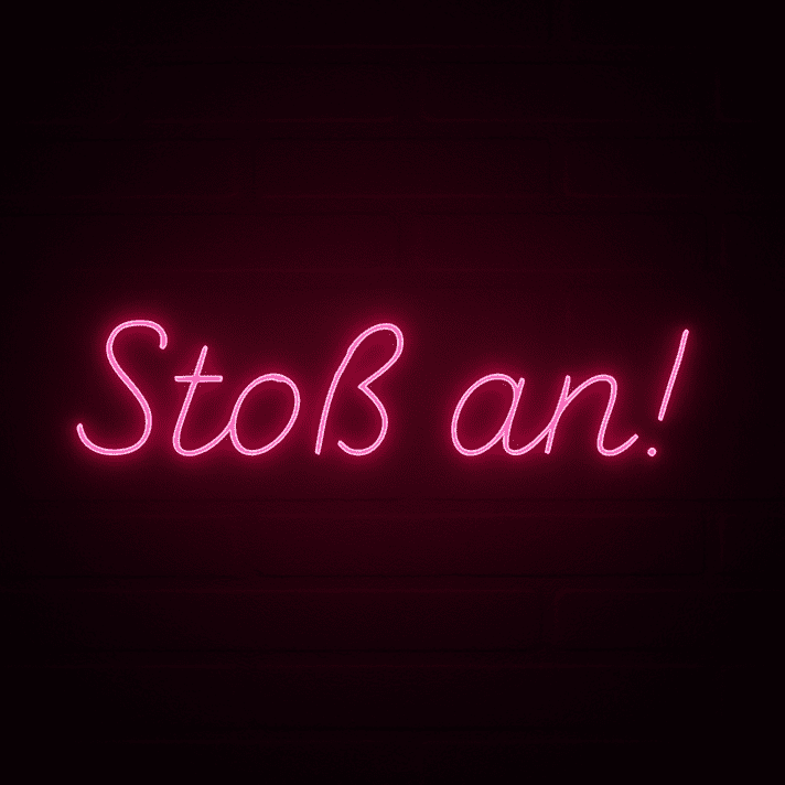 Stoß an! LED-Neonschild für Bar und Party