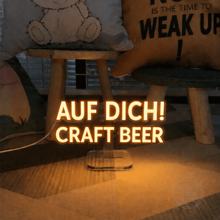 AUF DICH! CRAFT BEER LED-Neonschild für Bar und Brauerei