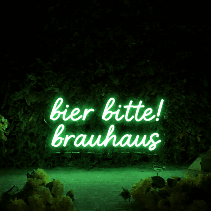 BIER BITTE! BRAUHAUS LED-Neonschild für Bar und Brauerei