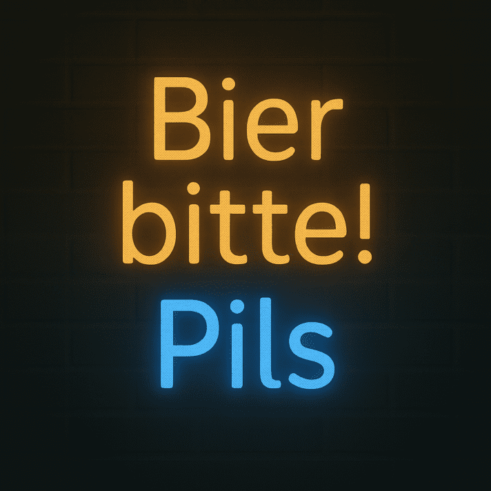 Bier bitte! Pils LED-Neonschild für Bar und Kneipe