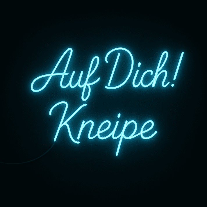 Auf Dich! Kneipe LED-Neonschild für Bar und Pub
