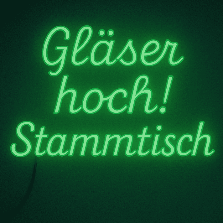 Gläser hoch! Stammtisch LED-Neonschild für Bar Kneipe