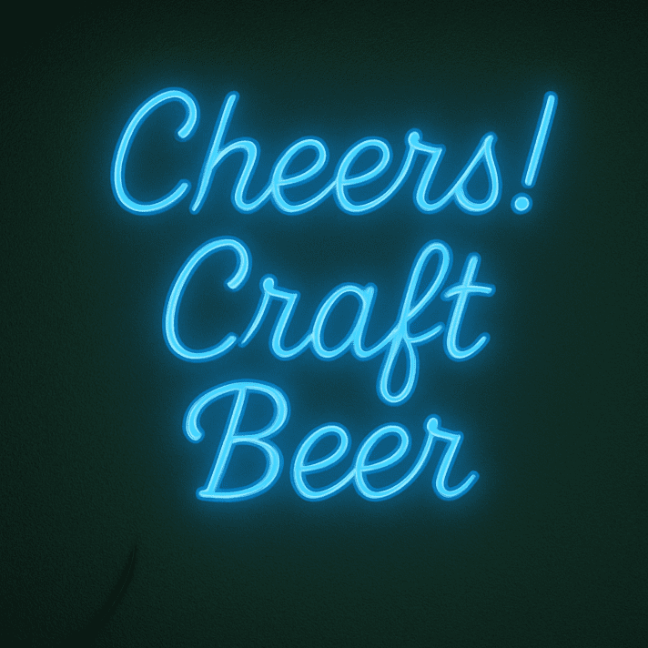 Cheers! Craft Beer LED-Neonschild für Bar und Pub