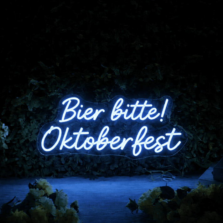 Bier bitte! Oktoberfest LED-Neonschild für Bar und Festival