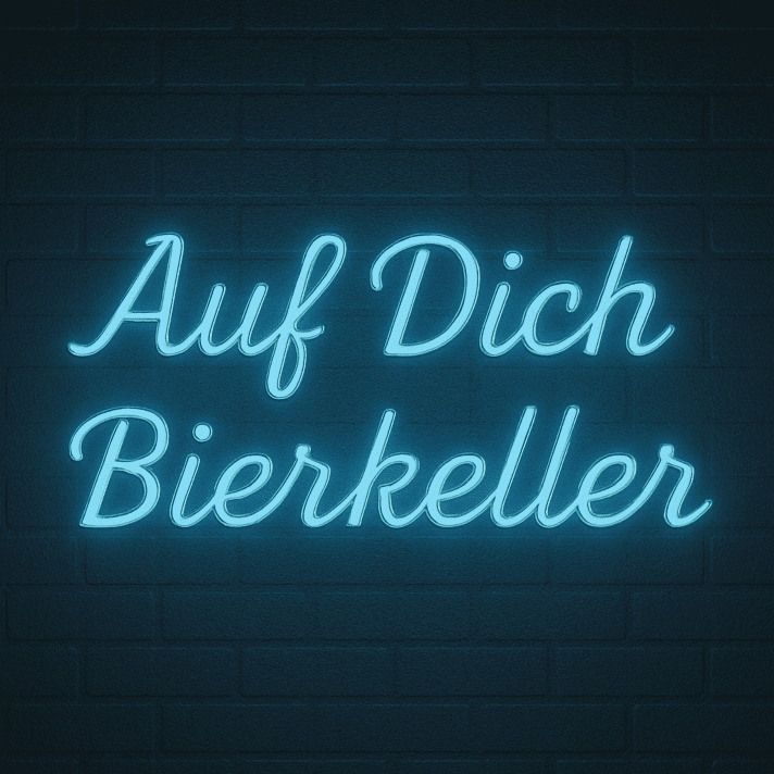 Auf Dich Bierkeller LED-Neonschild für Bar Kneipe