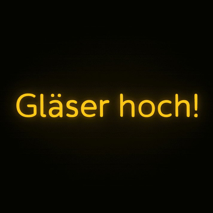 Gläser hoch! LED-Neonschild für Bar Party