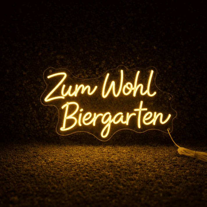Zum Wohl Biergarten LED-Neonschild für Biergarten Bar