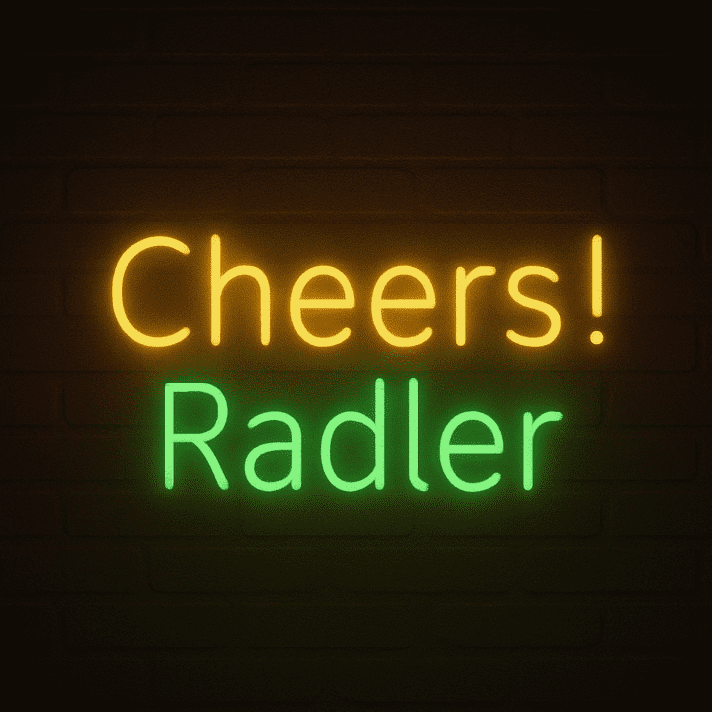 Cheers! Radler LED-Neonschild für Bar Kneipe