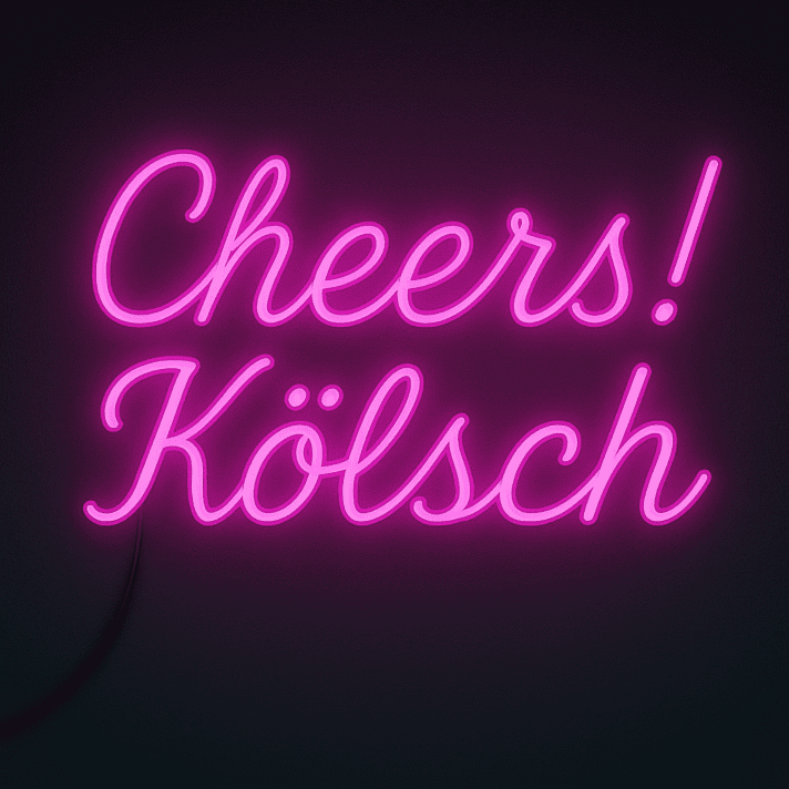 Cheers! Kölsch LED-Neonschild für Bar und Kneipe