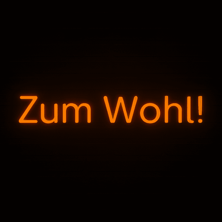 Zum Wohl! LED-Neonschild für Bar und Restaurant