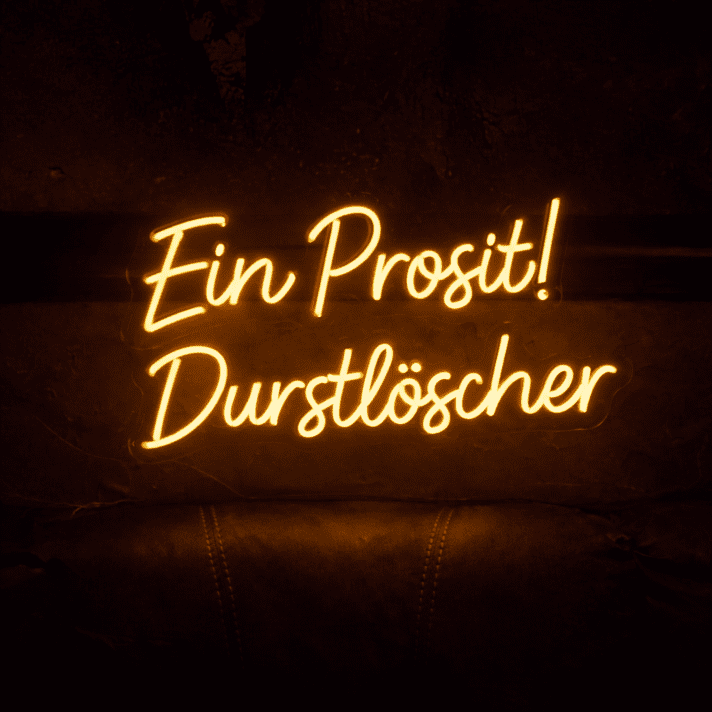 Ein Prosit! Durstlöscher LED-Neonschild für Bar Biergarten