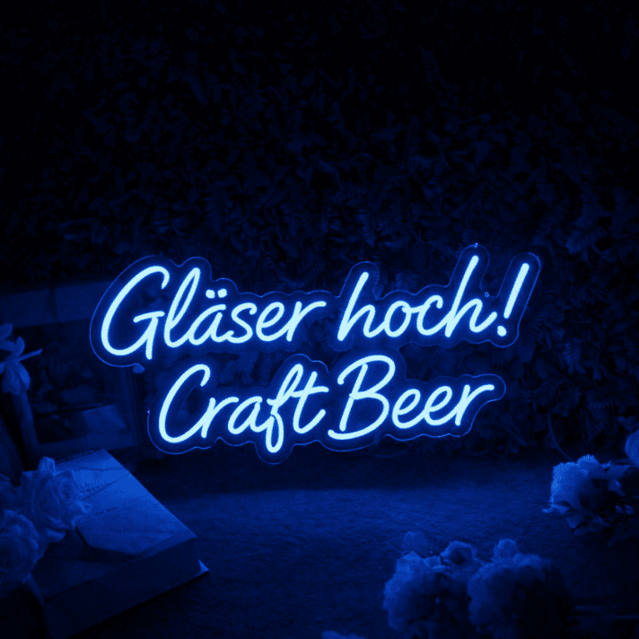 Gläser hoch! Craft Beer LED-Neonschild für Bar und Pub