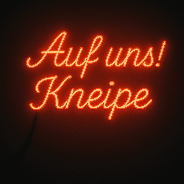 Auf uns! Kneipe LED-Neonschild für Bar und Kneipe