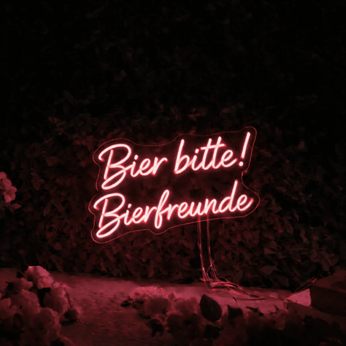 Bier bitte! Bierfreunde LED-Neonschild für Bar Kneipe