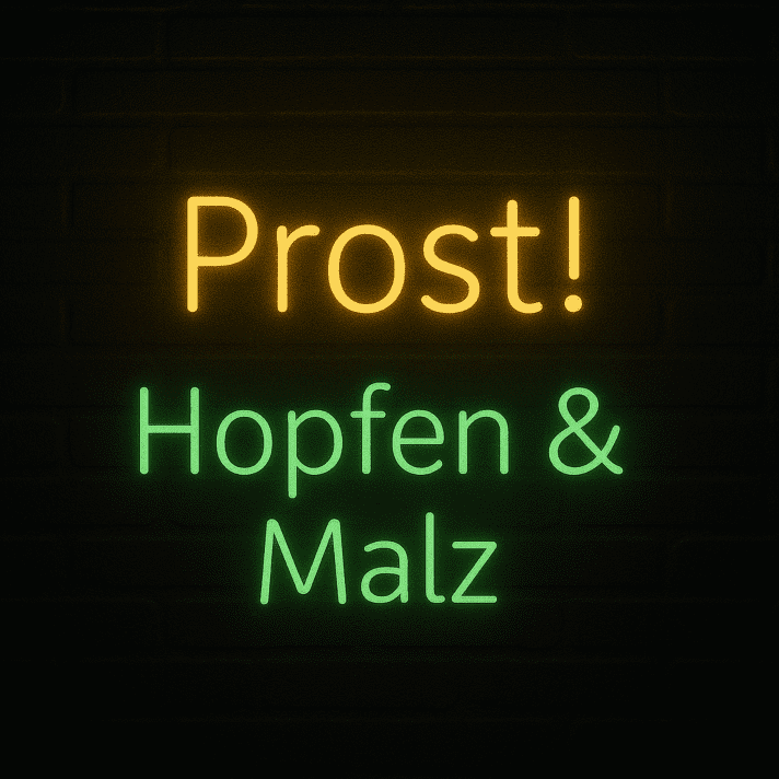 Prost! Hopfen & Malz LED-Neonschild für Bar und Brauerei