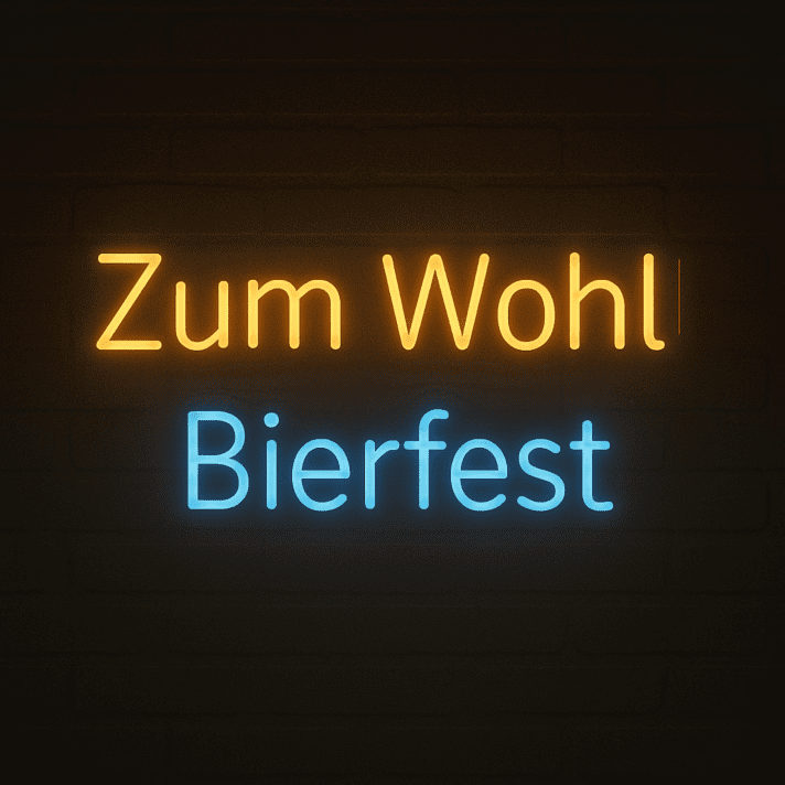 Zum Wohl Bierfest LED-Neonschild für Bar und Festival