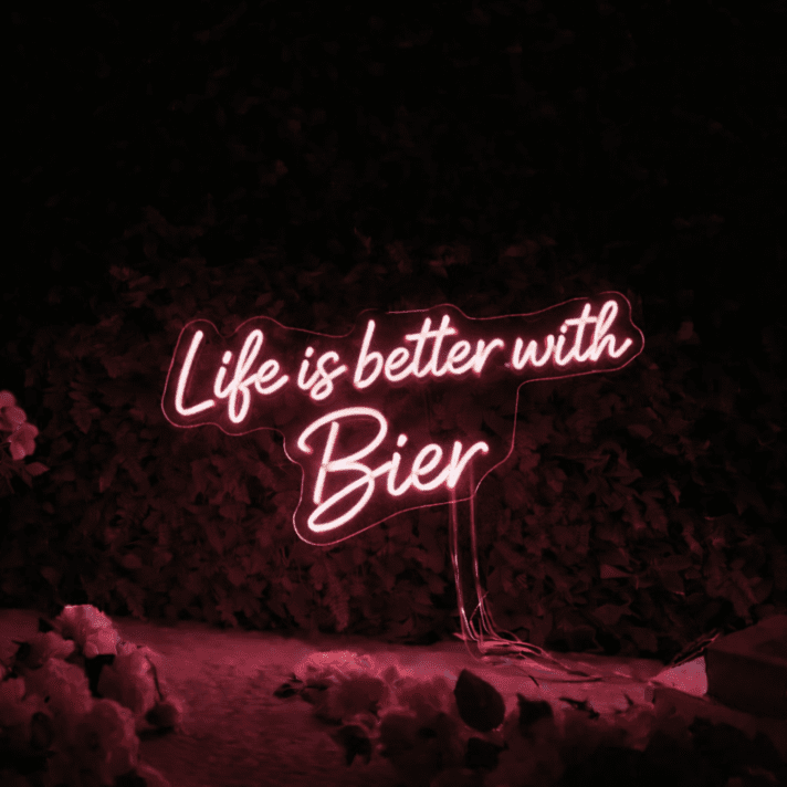 Life is better with Bier LED-Neonschild für Bar und Kneipe