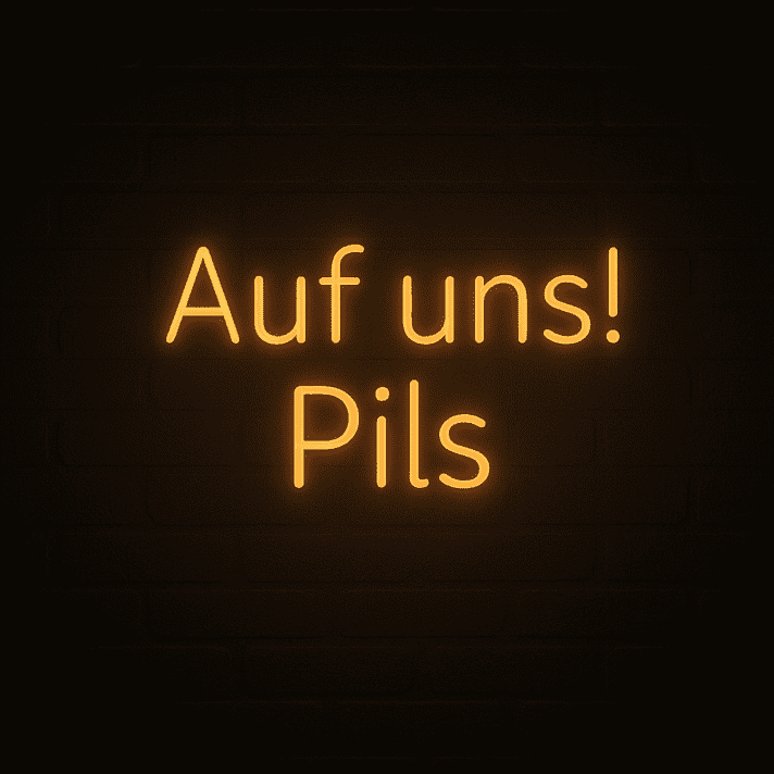 Auf uns! Pils LED-Neonschild für Bar und Kneipe