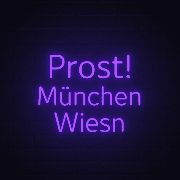 Prost! München Wiesn LED-Neonschild für Bar und Festival