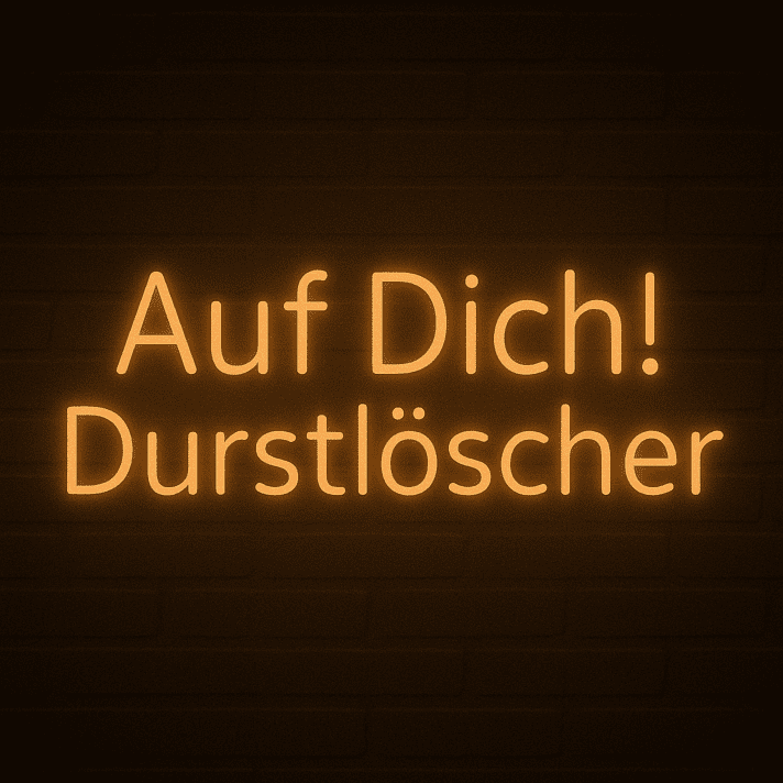 Auf Dich! Durstlöscher LED-Neonschild für Bar Club