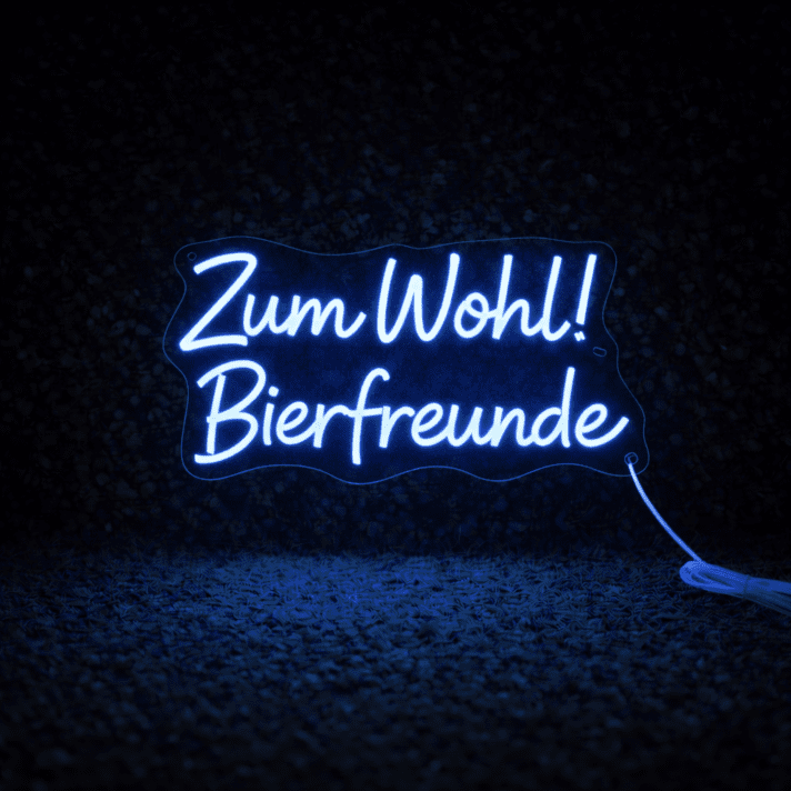 Zum Wohl! Bierfreunde LED-Neonschild für Bar Kneipe