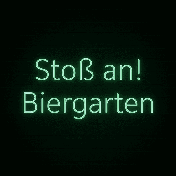 Stoß an! Biergarten LED-Neonschild für Biergarten Bar