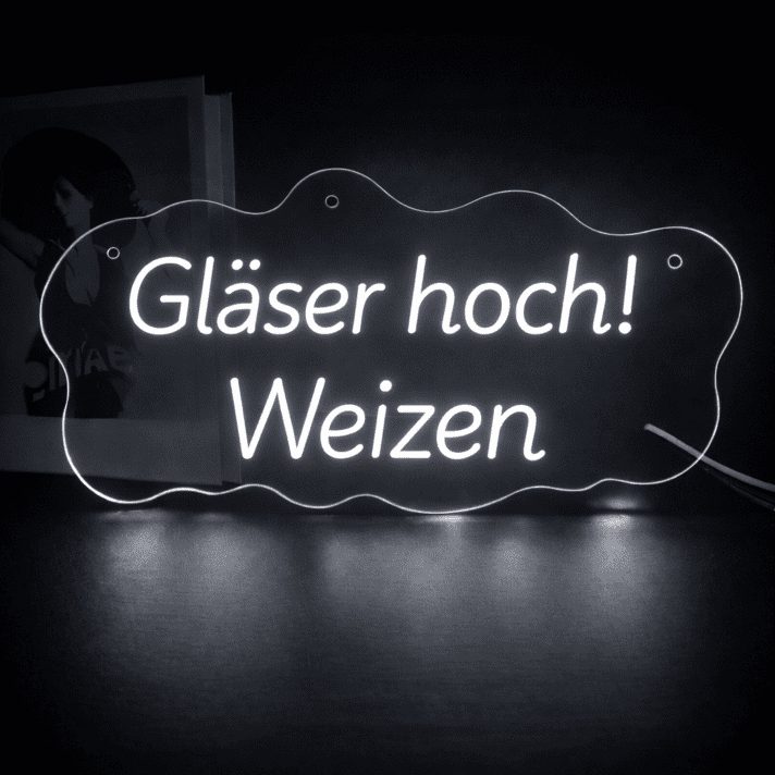 Gläser hoch! Weizen LED-Neonschild für Bar oder Brauerei