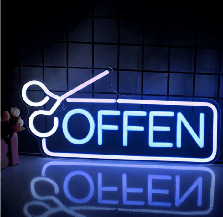 OFFEN LED-Neonschild für Friseur und Laden