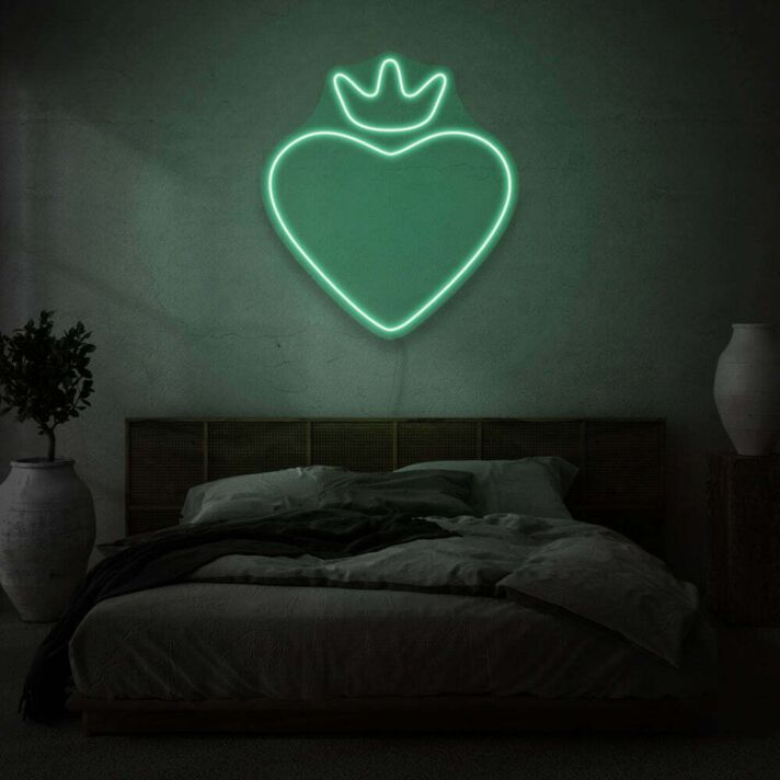 Herz mit Krone LED-Neonschild Schlafzimmer Wohnzimmer