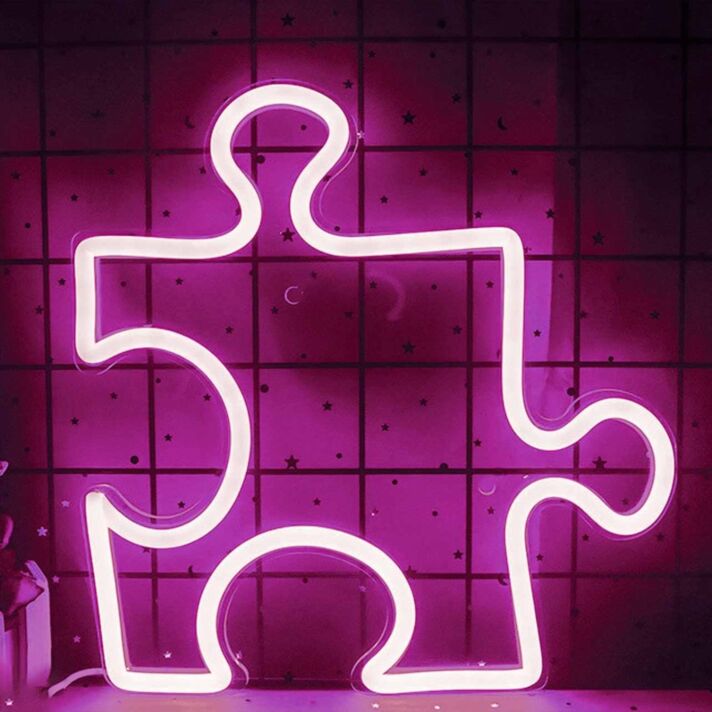 Puzzle Stück LED-Neonschild Wohnzimmer Kinderzimmer