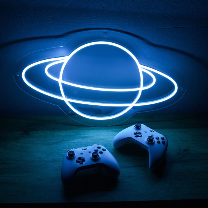 Saturnplanet LED-Neonschild für Gamingzimmer und Wohnzimmer