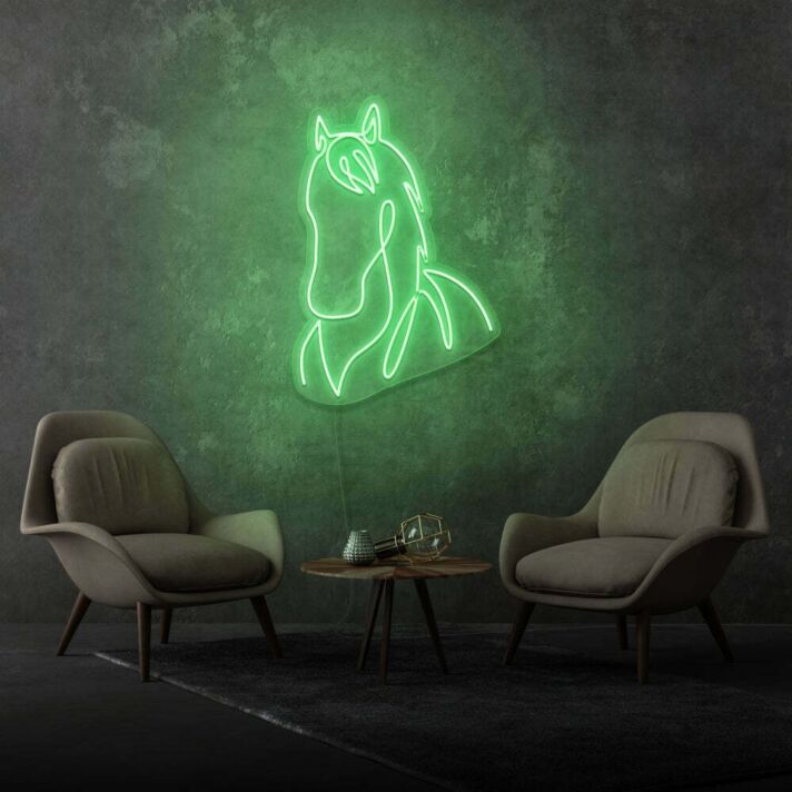 Pferdekopf LED-Neonschild für Wohnzimmer Büro