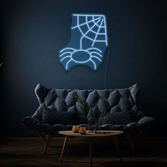 Spinne mit Spinnennetz LED-Neonschild Wohnzimmer Bar