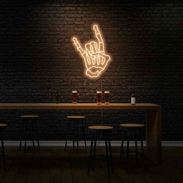 Handzeichen Rock LED-Neonschild für Bar Club
