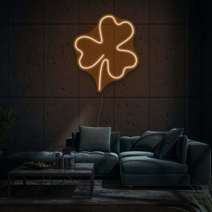 Vierblättriges Kleeblatt LED-Neonschild Wohnzimmer Lounge