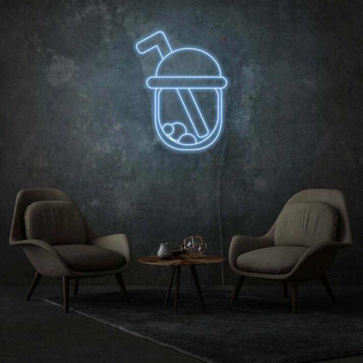 Bubble Tea Becher LED-Neonschild für Café und Wohnzimmer