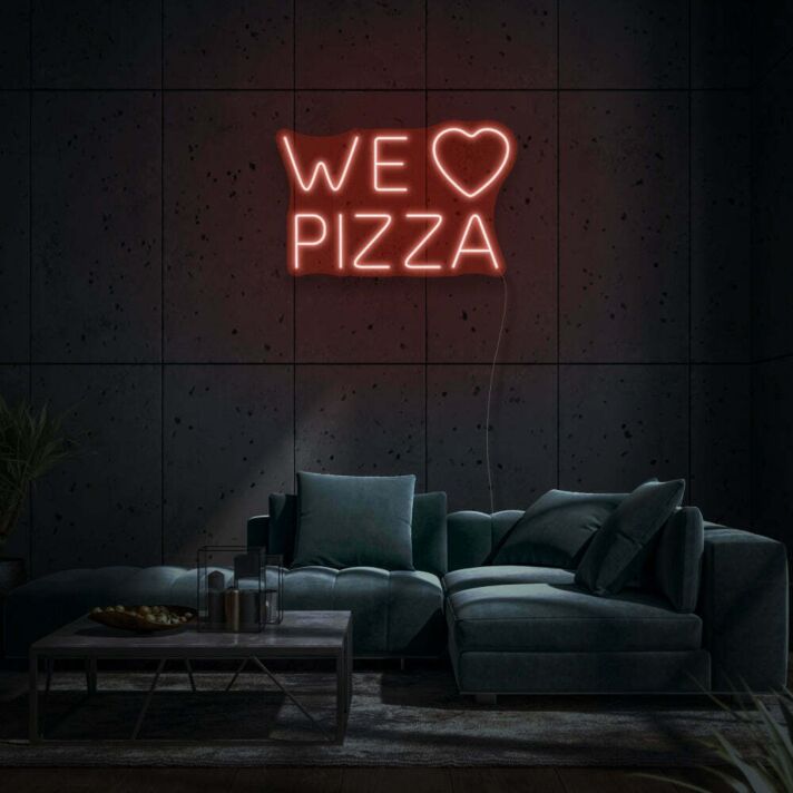 WE ♥ PIZZA LED-Neonschild für Wohnzimmer und Restaurant
