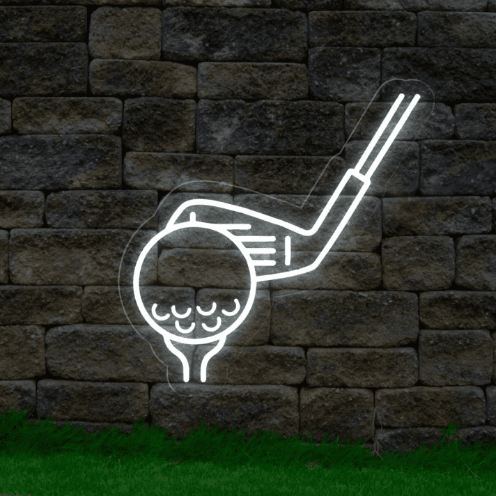 Golfball und Golfschläger LED-Neonschild für Golfclub Sportbar