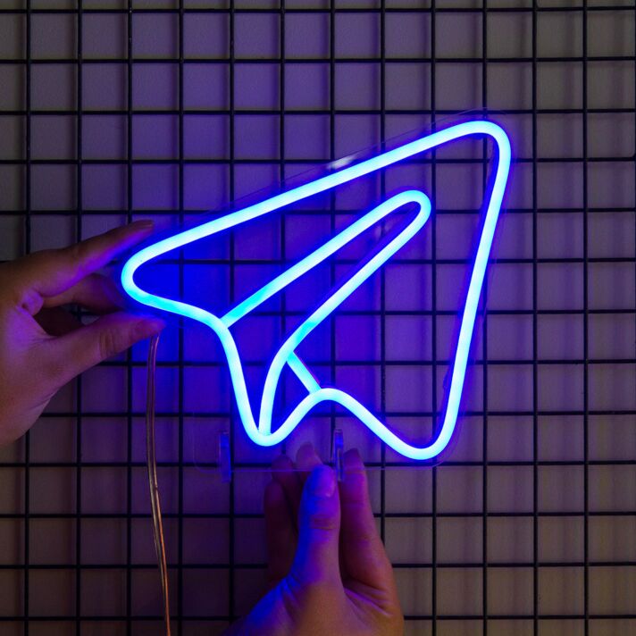 Papierflieger Symbol LED-Neonschild Wohnzimmer Büro