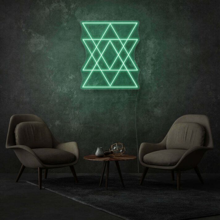 Geometrisches Dreiecks-Muster LED-Neonschild Wohnzimmer Lounge