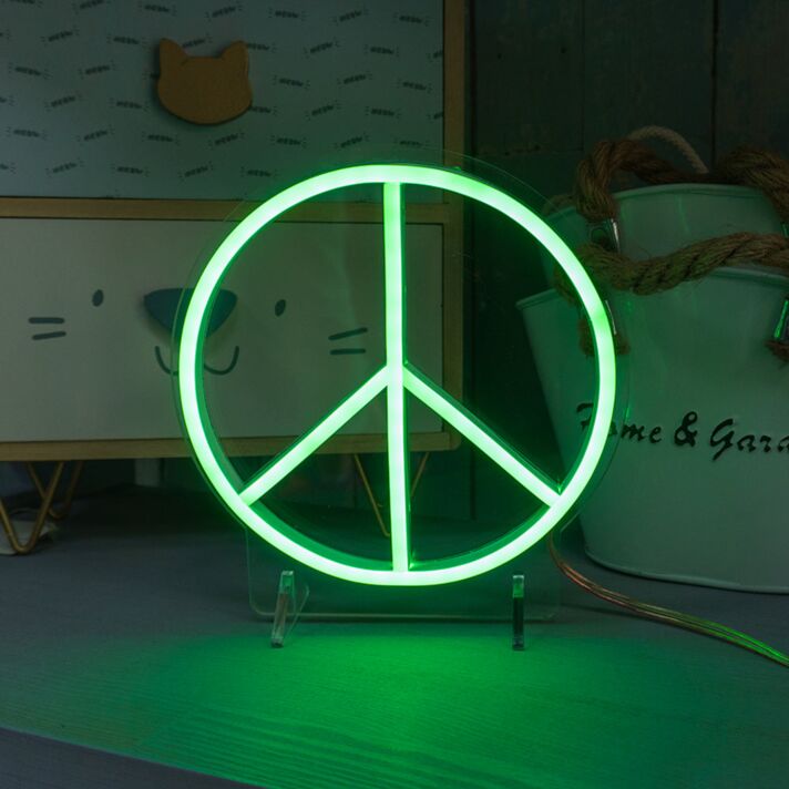 Friedenszeichen LED-Neonschild Wohnzimmer Schlafzimmer